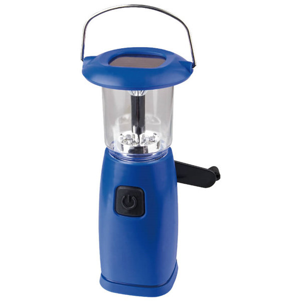 Hand-Cranked Solar Camping LED Light in Blue Color